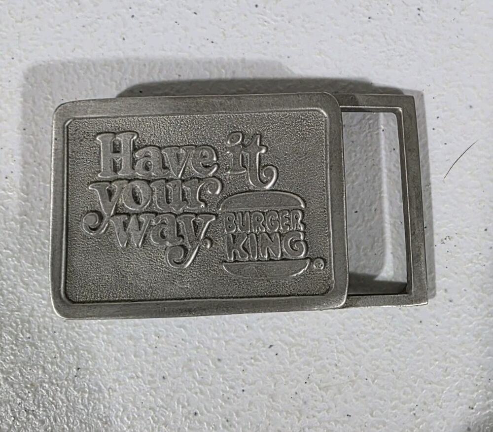 Vintage Burger King Have It Your Way Solid Pewter Belt Buckle Special Edition